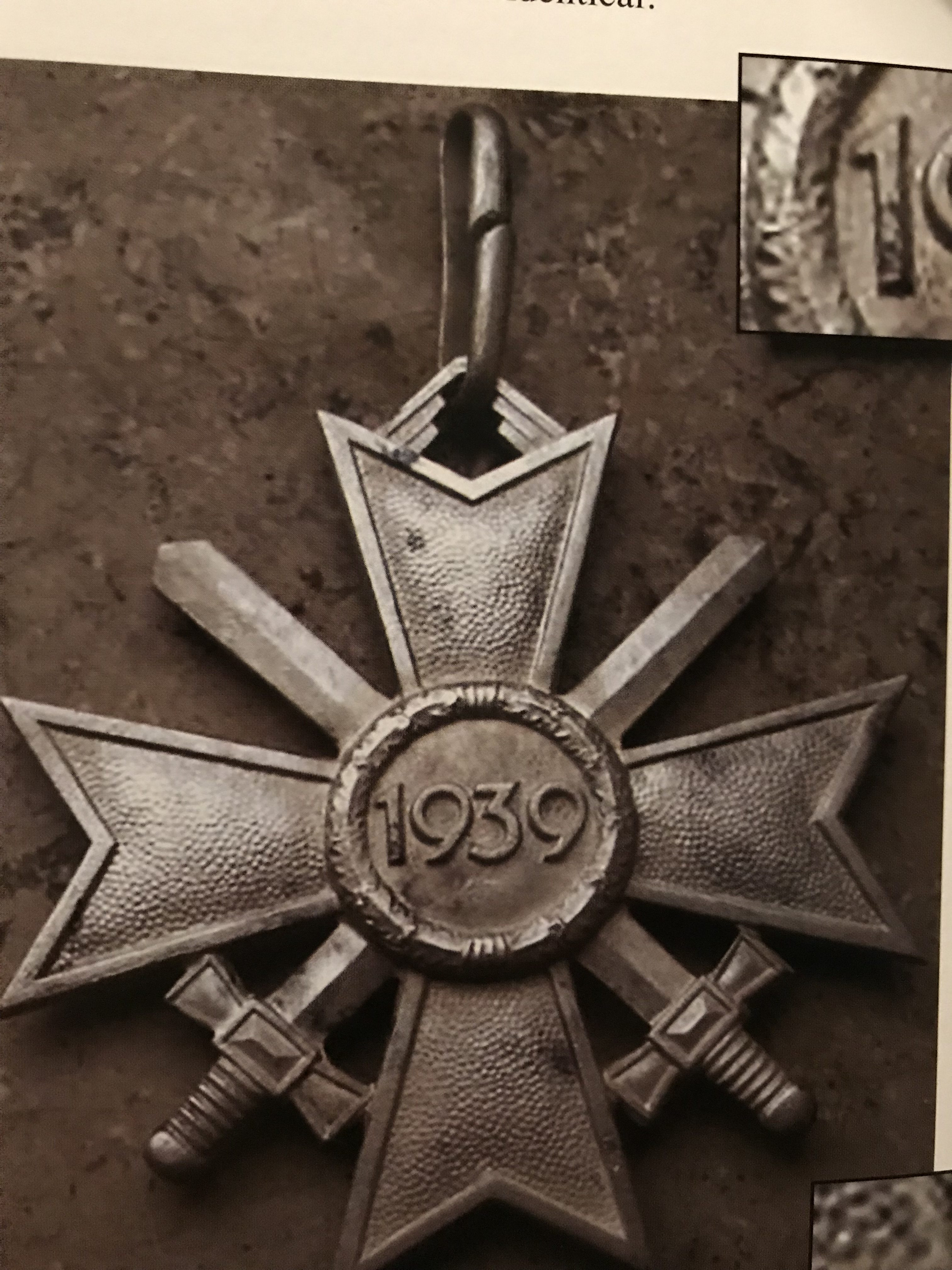 Figure 1: War Merit Cross with Swords, Prototype with Swords by Deschler in Munich. “The War Merit Cross 1st class and higher grades” by Dietrich Maerz and George Stimson, page 344. Deschler Prototype with Swords